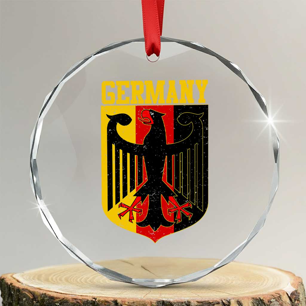 Proud Germany Crystal Glass Ornament Bundesadler Coat of Arms German Flag - Wonder Print Shop