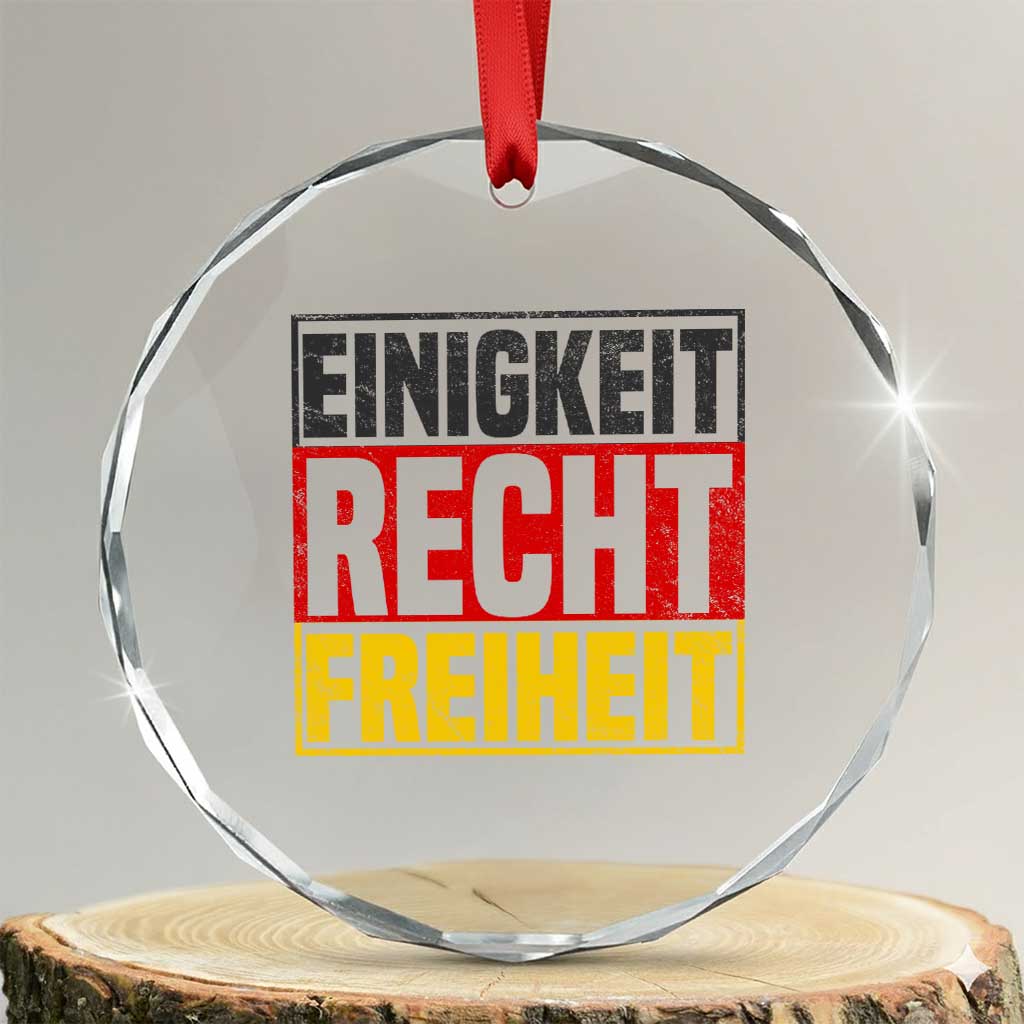 Proud Germany Crystal Glass Ornament Einigkeit Recht Freiheit German Flag - Wonder Print Shop
