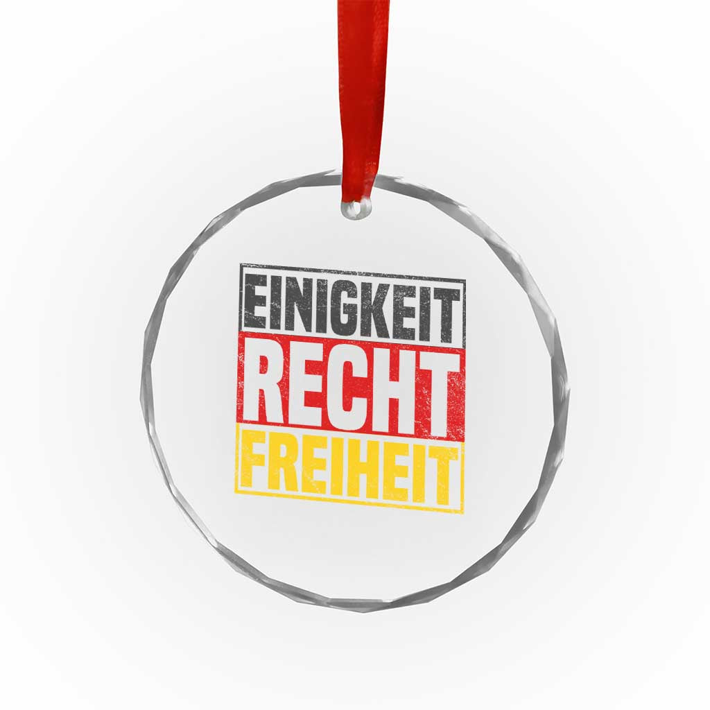 Proud Germany Crystal Glass Ornament Einigkeit Recht Freiheit German Flag - Wonder Print Shop