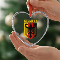 Proud Germany Heart Crystal Glass Ornament Bundesadler Coat of Arms German Flag - Wonder Print Shop