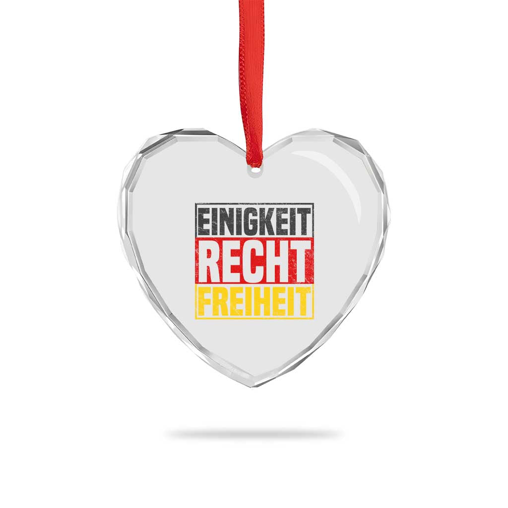 Proud Germany Heart Crystal Glass Ornament Einigkeit Recht Freiheit German Flag - Wonder Print Shop