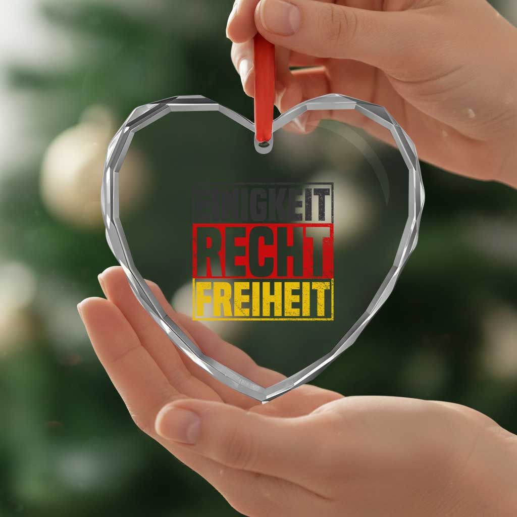 Proud Germany Heart Crystal Glass Ornament Einigkeit Recht Freiheit German Flag - Wonder Print Shop