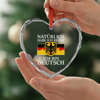 Proud Germany Heart Crystal Glass Ornament Naturlich Habe Ich Recht Ich Bin Deutsch - Wonder Print Shop