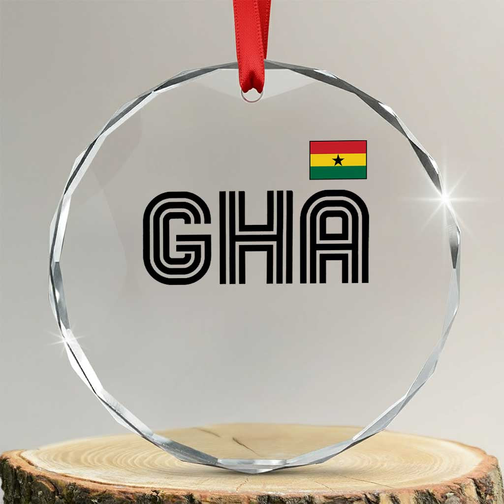 Proud Ghanaian Crystal Glass Ornament Minimalist Ghana Typography Design Ghana Flag