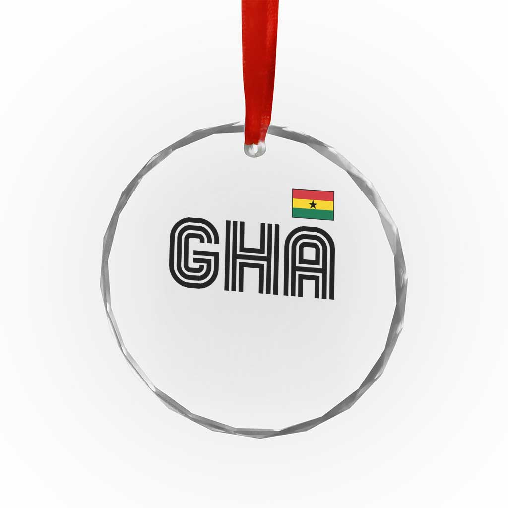 Proud Ghanaian Crystal Glass Ornament Minimalist Ghana Typography Design Ghana Flag