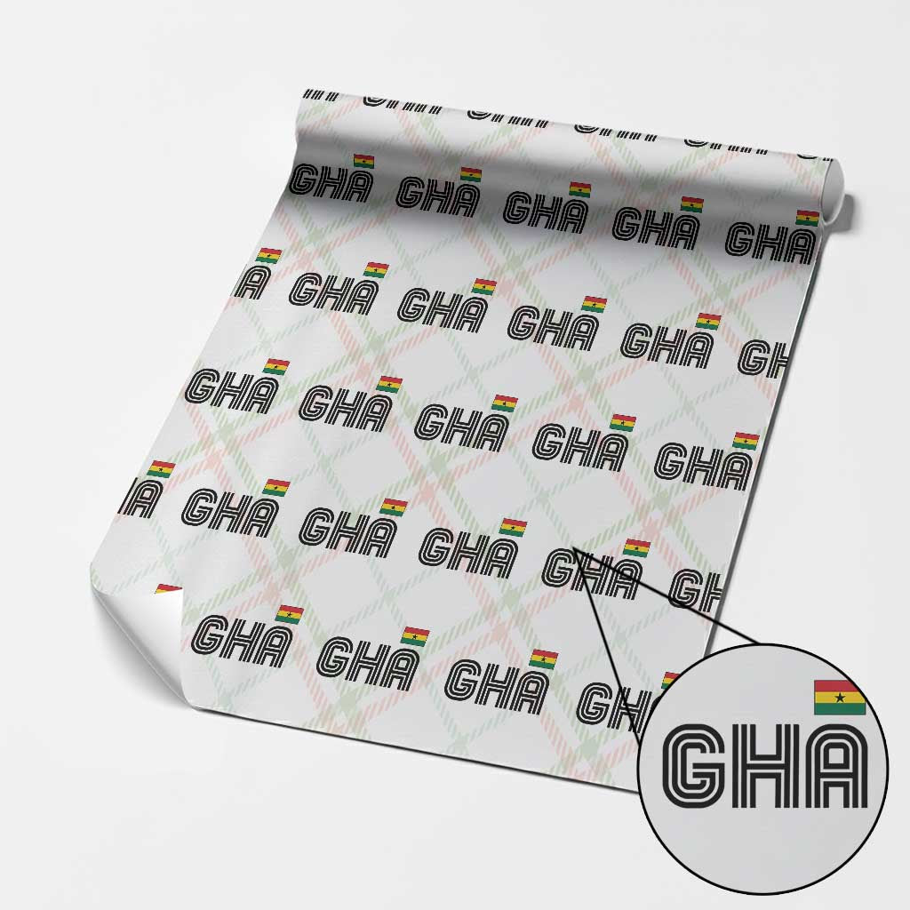 Proud Ghanaian Wrapping Paper Roll Minimalist Ghana Typography Design Ghana Flag