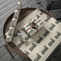 Proud Ghanaian Wrapping Paper Roll Minimalist Ghana Typography Design Ghana Flag