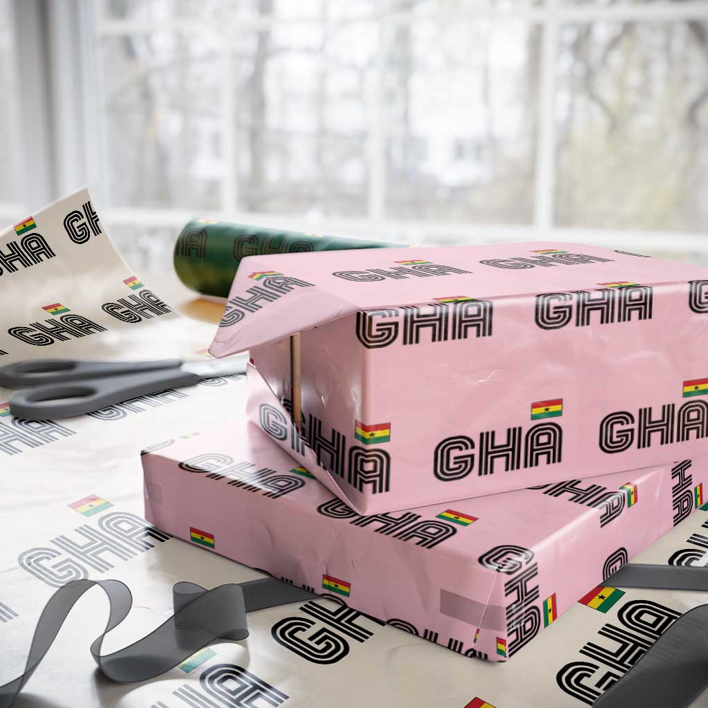 Proud Ghanaian Wrapping Paper Roll Minimalist Ghana Typography Design Ghana Flag