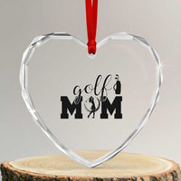 Proud Golf Mom Lifestyle Heart Crystal Glass Ornament Sports Gift Idea - Wonder Print Shop