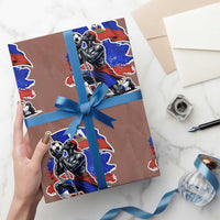 Proud Haiti Soccer Fan Wrapping Paper Roll Ayiti Heritage Pride