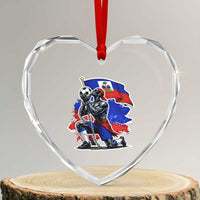 Proud Haiti Soccer Fan Heart Crystal Glass Ornament Ayiti Heritage Pride