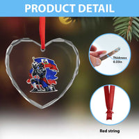 Proud Haiti Soccer Fan Heart Crystal Glass Ornament Ayiti Heritage Pride