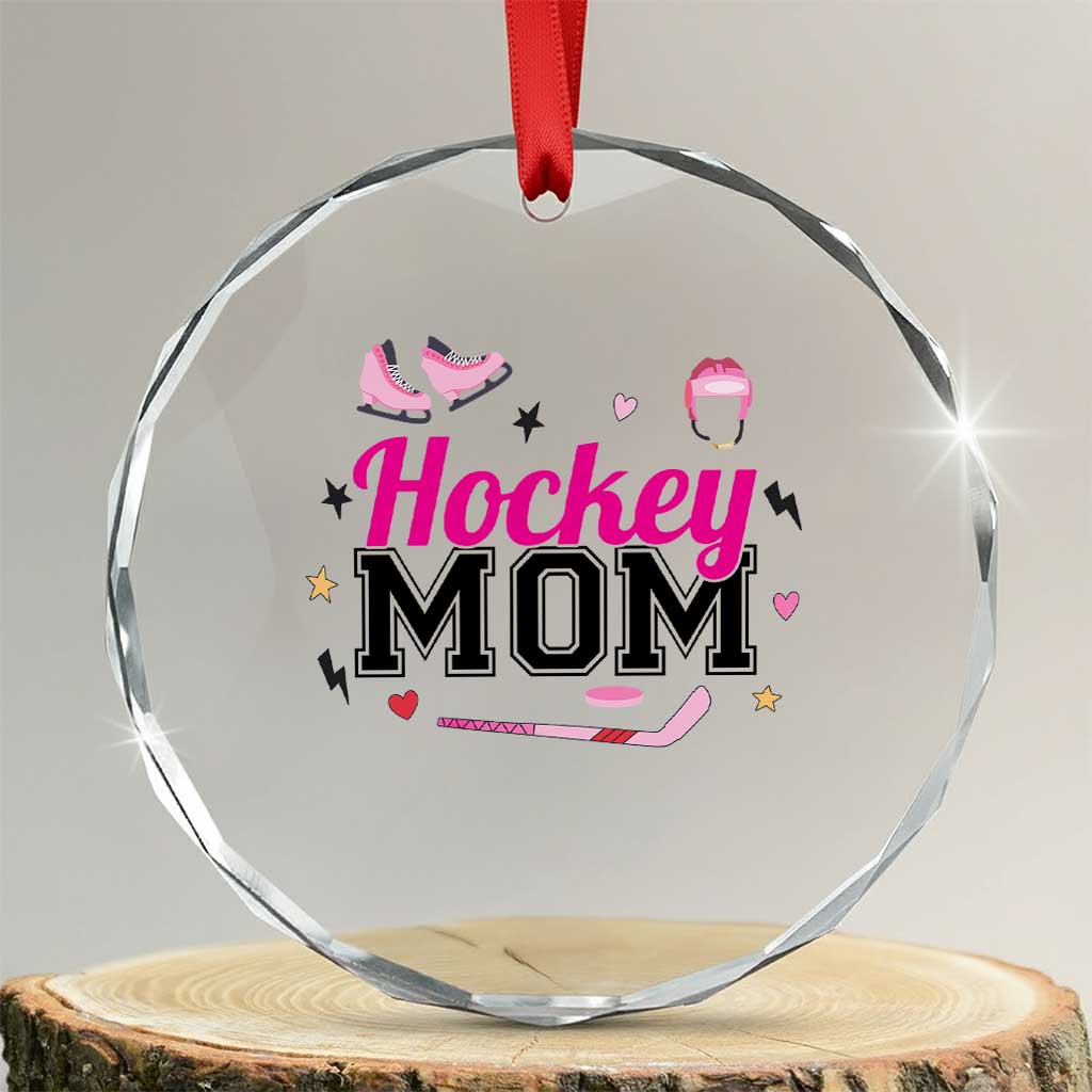 Proud Hockey Mom Crystal Glass Ornament Ice Hockey Supporter Gift - Wonder Print Shop