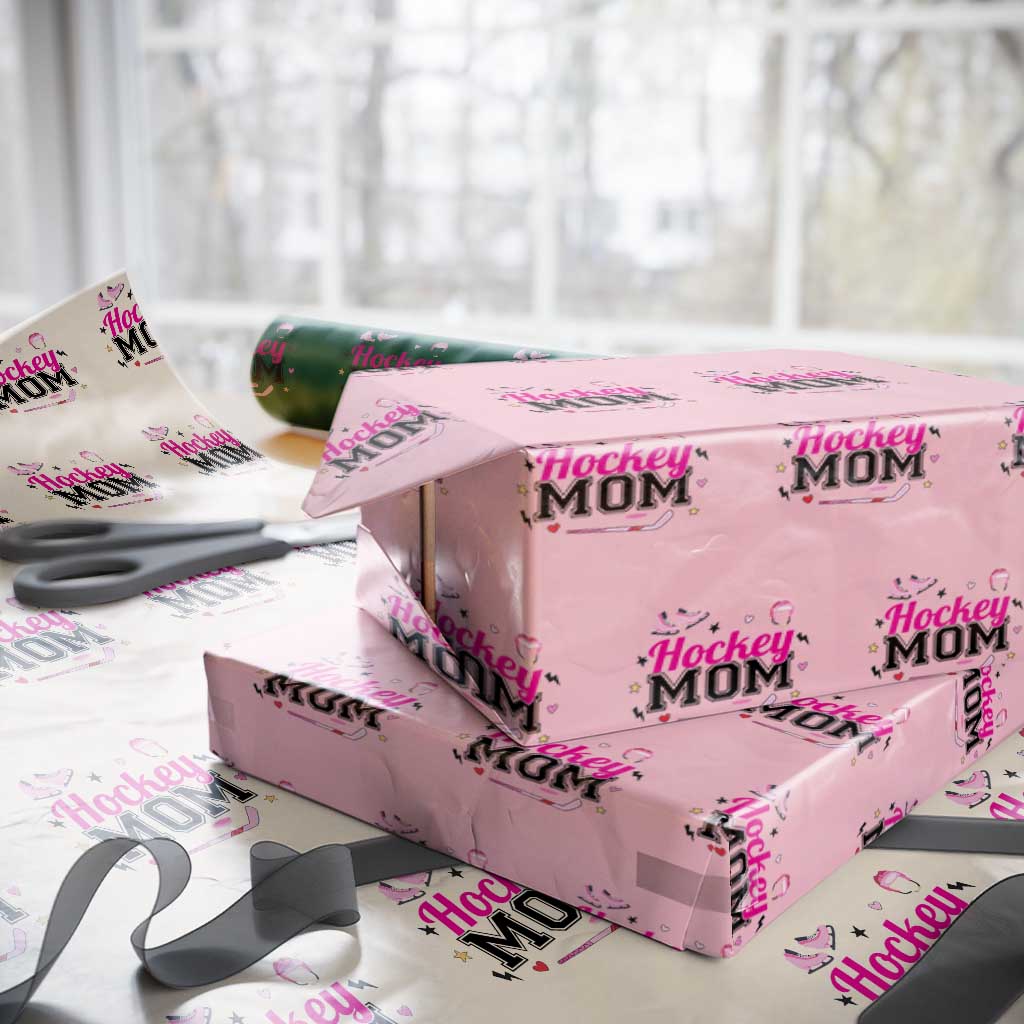 Proud Hockey Mom Wrapping Paper Roll Ice Hockey Supporter Gift - Wonder Print Shop