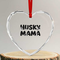 Proud Husky Mama Heart Crystal Glass Ornament Siberian Husky Mothers Day Gift