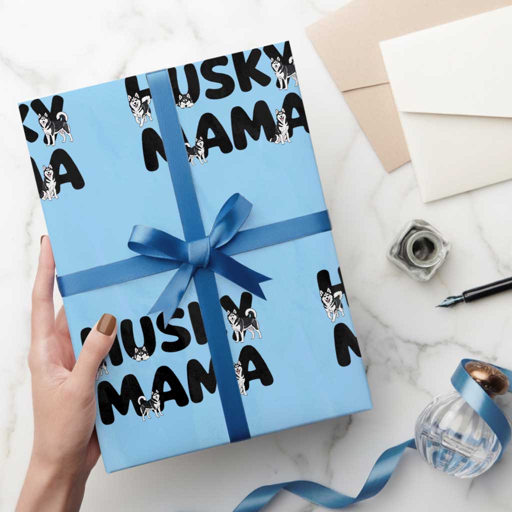 Proud Husky Mama Wrapping Paper Roll Siberian Husky Mothers Day Gift