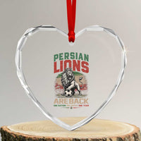 Proud Iran Soccer Fan Gift Heart Crystal Glass Ornament Persian Lions Are Back