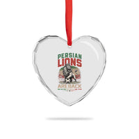Proud Iran Soccer Fan Gift Heart Crystal Glass Ornament Persian Lions Are Back