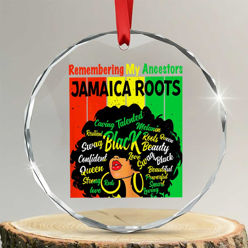 Proud Jamaican Afro Black Woman Crystal Glass Ornament Remembering My Ancestors Jamaica Pride - Wonder Print Shop