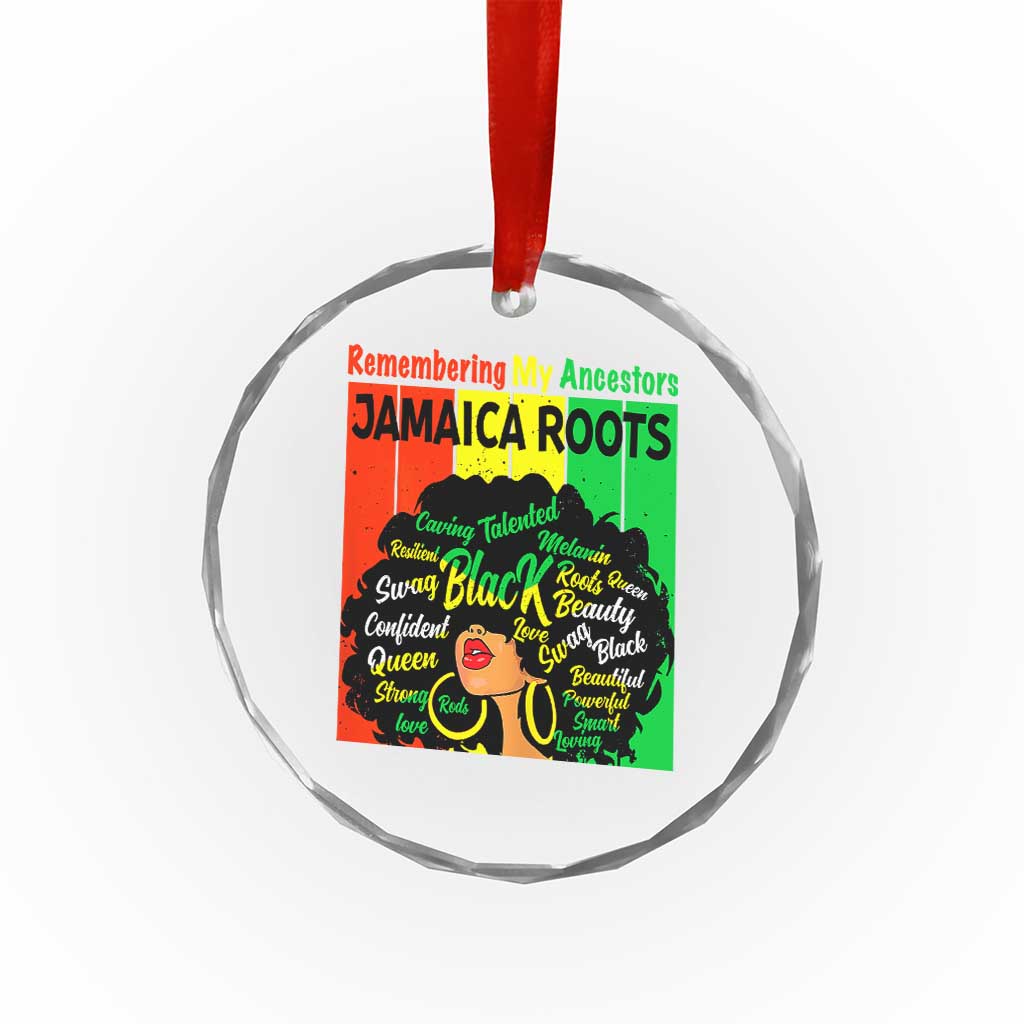Proud Jamaican Afro Black Woman Crystal Glass Ornament Remembering My Ancestors Jamaica Pride - Wonder Print Shop