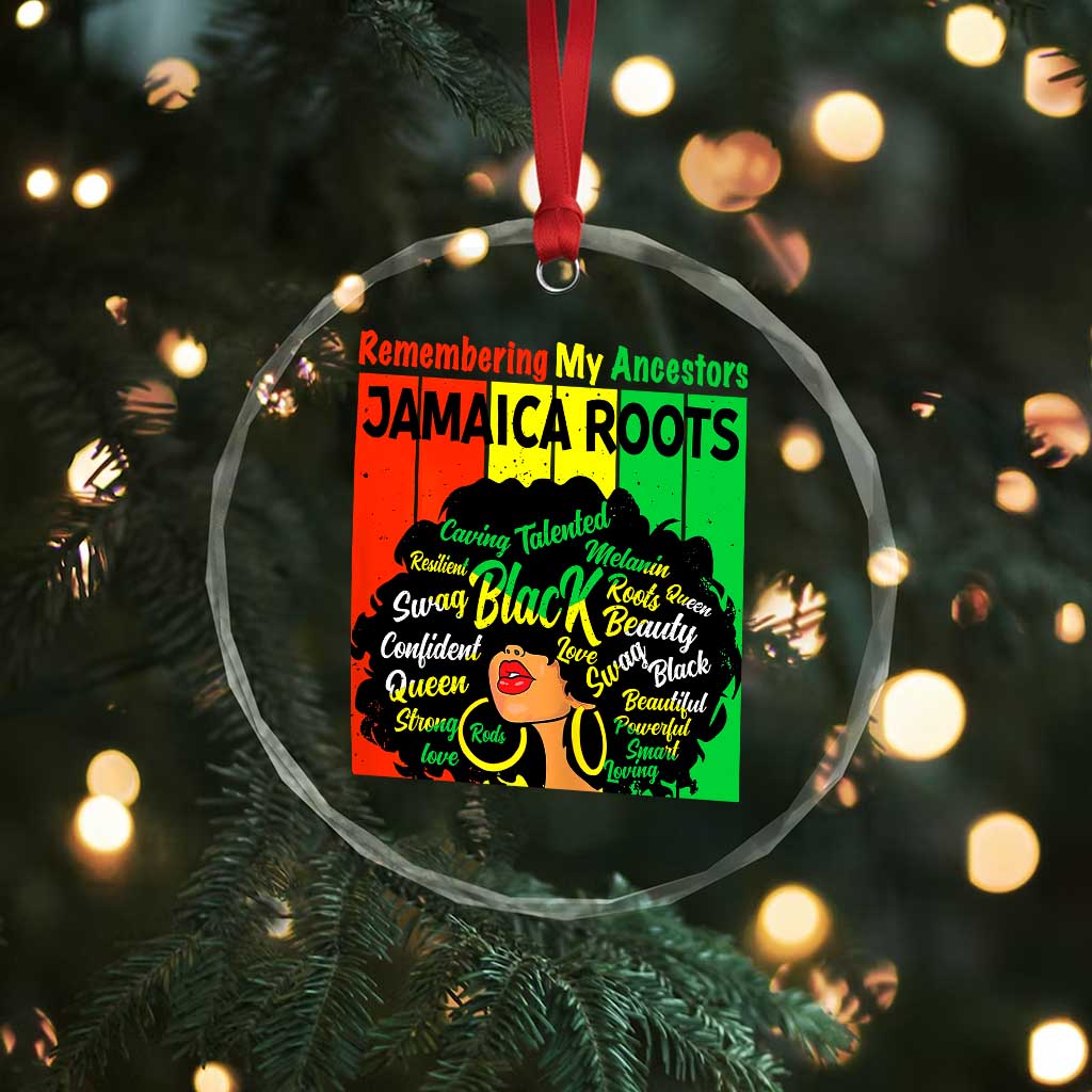 Proud Jamaican Afro Black Woman Crystal Glass Ornament Remembering My Ancestors Jamaica Pride - Wonder Print Shop