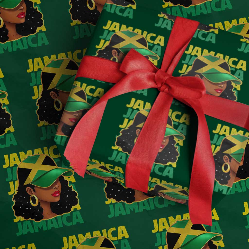 Proud Jamaican Afro Black Woman Jamaica Flag Pride Wrapping Paper Roll - Wonder Print Shop