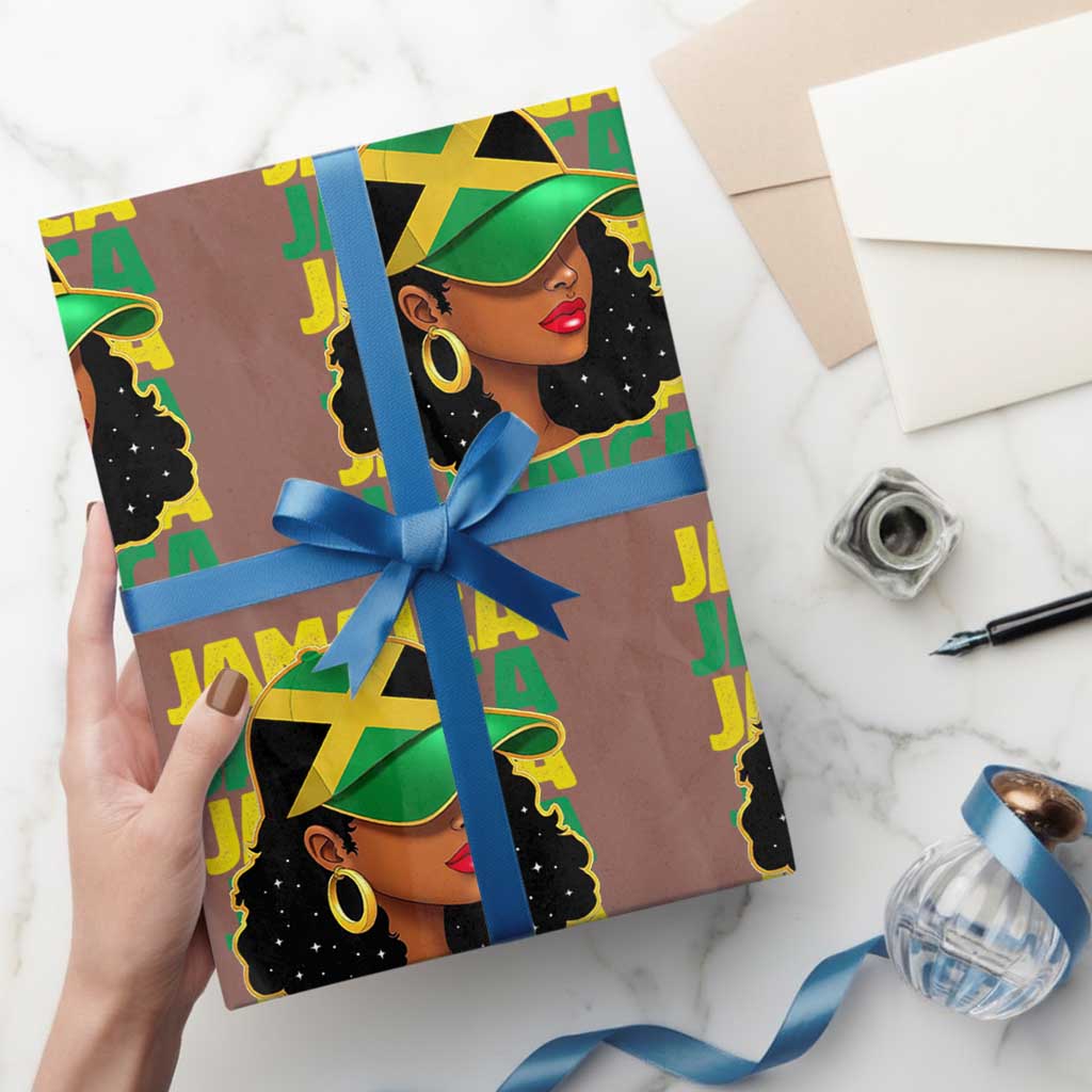 Proud Jamaican Afro Black Woman Jamaica Flag Pride Wrapping Paper Roll - Wonder Print Shop