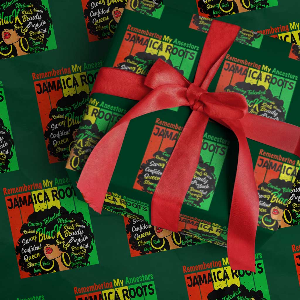 Proud Jamaican Afro Black Woman Wrapping Paper Roll Remembering My Ancestors Jamaica Pride - Wonder Print Shop