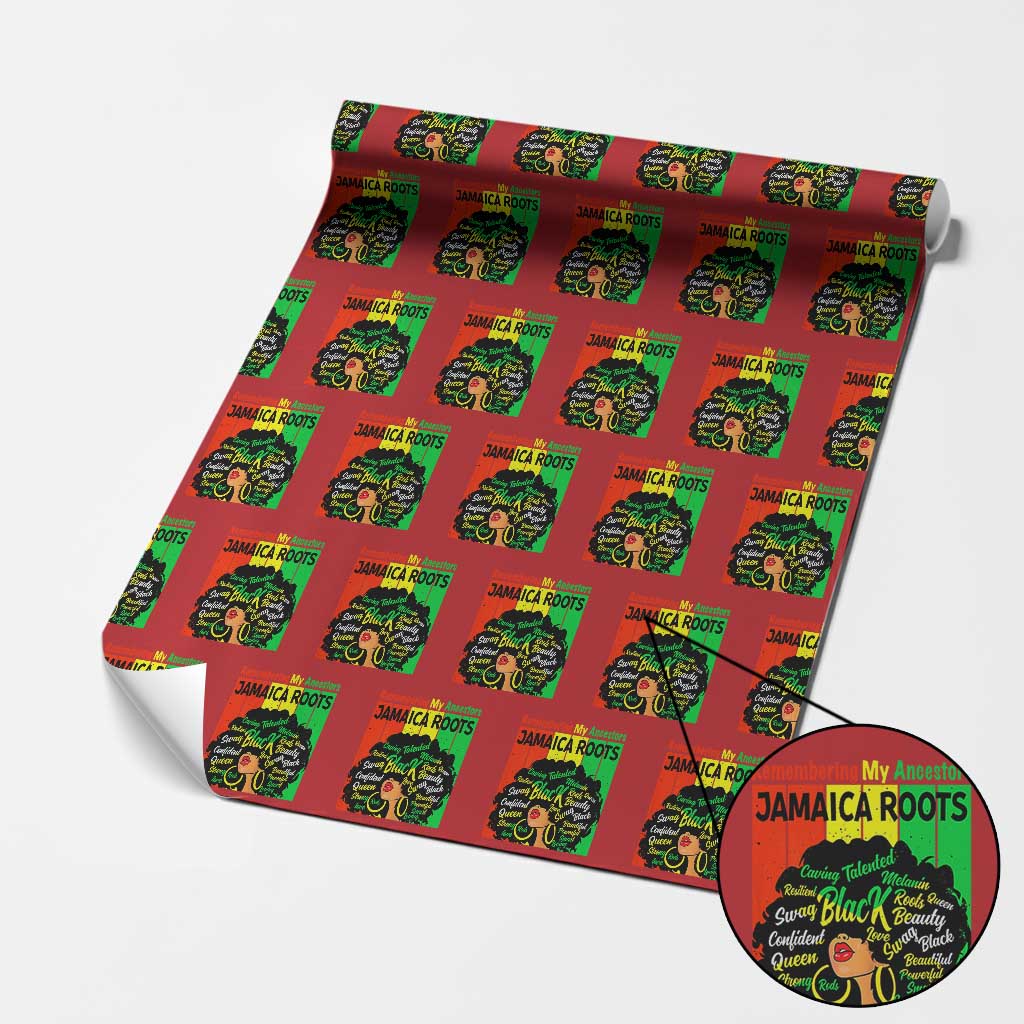 Proud Jamaican Afro Black Woman Wrapping Paper Roll Remembering My Ancestors Jamaica Pride - Wonder Print Shop