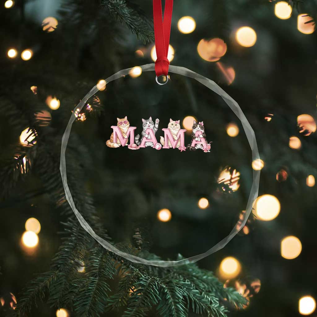 Proud Maine Coon Mama Crystal Glass Ornament Cat Lover Gift