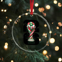 Proud Mexico National Soccer Lover Fan Gift Crystal Glass Ornament
