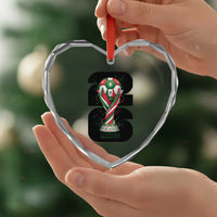 Proud Mexico National Soccer Lover Fan Gift Heart Crystal Glass Ornament