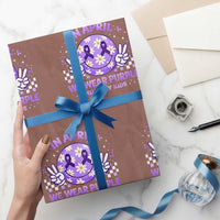 Proud Military Kids Wrapping Paper Roll Groovy Smile Face In April We Wear Purple Military Child Month