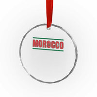 Proud Moroccan Vintage Marocco Flag Green Stripes Crystal Glass Ornament