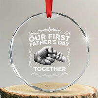 Proud New Dad Crystal Glass Ornament Our First Fathers Day Together Gift