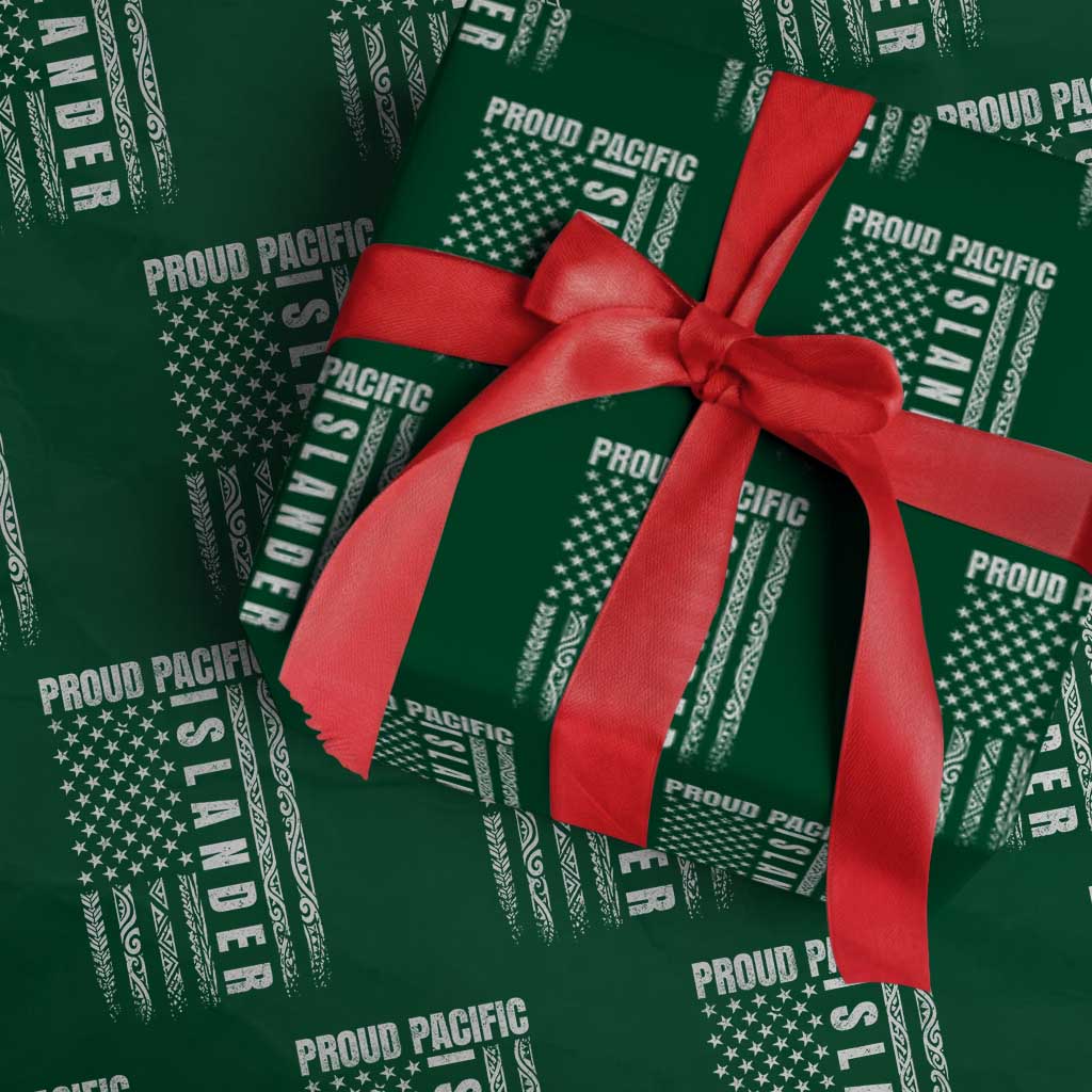 Proud Pacific Islander Wrapping Paper Roll AAPI Heritage Month Polynesian Tribal American Flag