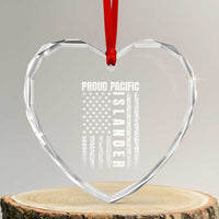 Proud Pacific Islander Heart Crystal Glass Ornament AAPI Heritage Month Polynesian Tribal American Flag