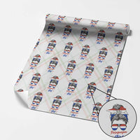 Proud Paraguayan Girl Messy Bun Bandana Aviator Sunglasses Wrapping Paper Roll Paraguay Heritage Roots HispanicLatina Pride