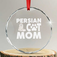 Proud Persian Cat Mom Crystal Glass Ornament Fluffy Cat Lover Gift For Her