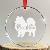 Proud Pom Mom Crystal Glass Ornament Pomeranian Dog Lover Gift