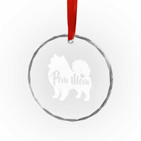 Proud Pom Mom Crystal Glass Ornament Pomeranian Dog Lover Gift
