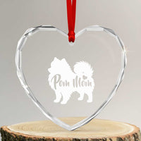 Proud Pom Mom Heart Crystal Glass Ornament Pomeranian Dog Lover Gift