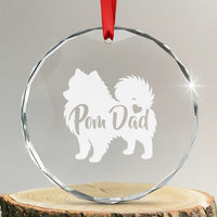 Proud Pomeranian Dad Crystal Glass Ornament Small Breed Dog Owner Gift