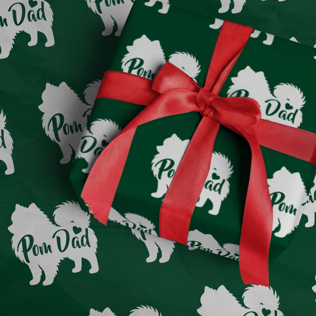 Proud Pomeranian Dad Wrapping Paper Roll Small Breed Dog Owner Gift