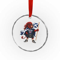 Proud Scotland Rampant Lion Crystal Glass Ornament Scottish Flag Red Lion Mascot with Kilt Football Fans