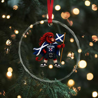 Proud Scotland Rampant Lion Crystal Glass Ornament Scottish Flag Red Lion Mascot with Kilt Football Fans