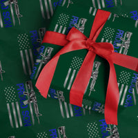 Proud Son of a Police Dad Wrapping Paper Roll Gun American Flag Family Support
