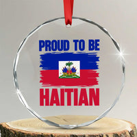 Proud To Be Haitian Crystal Glass Ornament Haiti Flag Heritage Pride