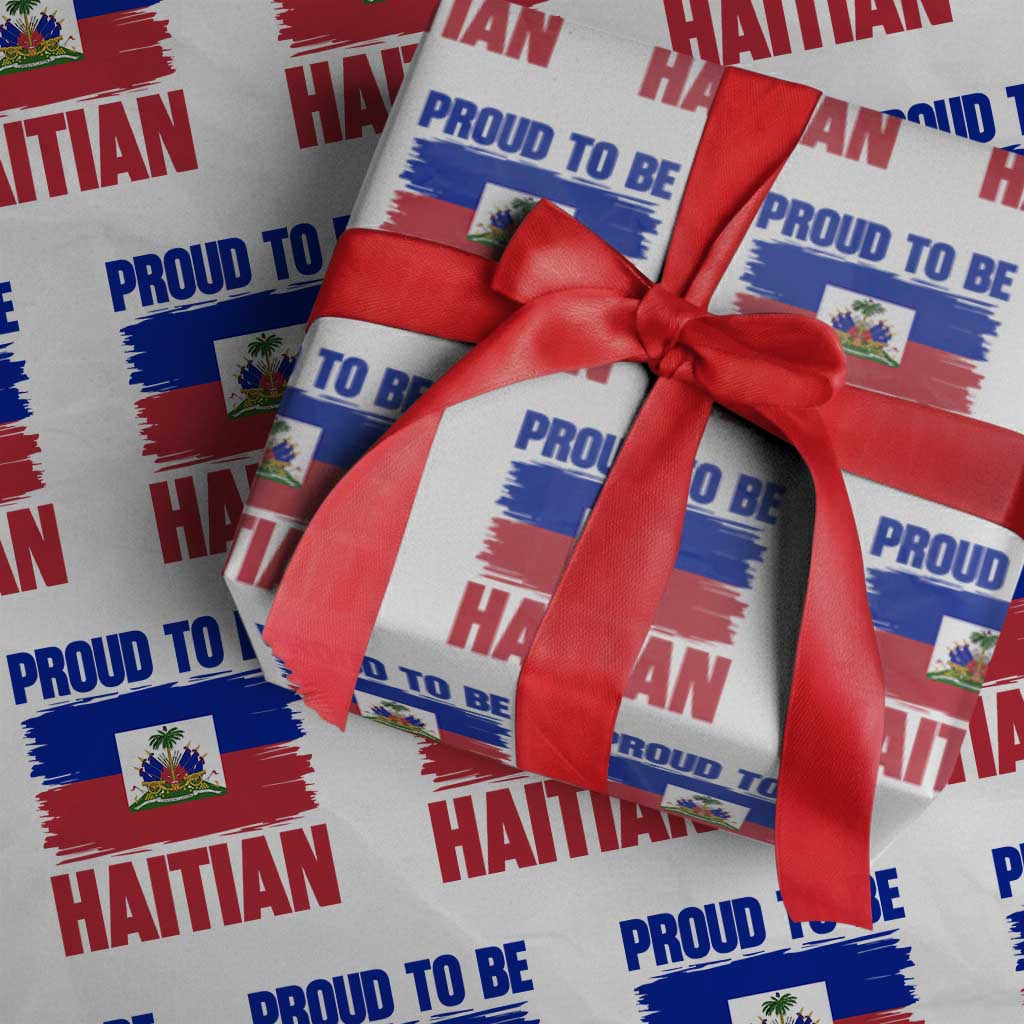 Proud To Be Haitian Wrapping Paper Roll Haiti Flag Heritage Pride