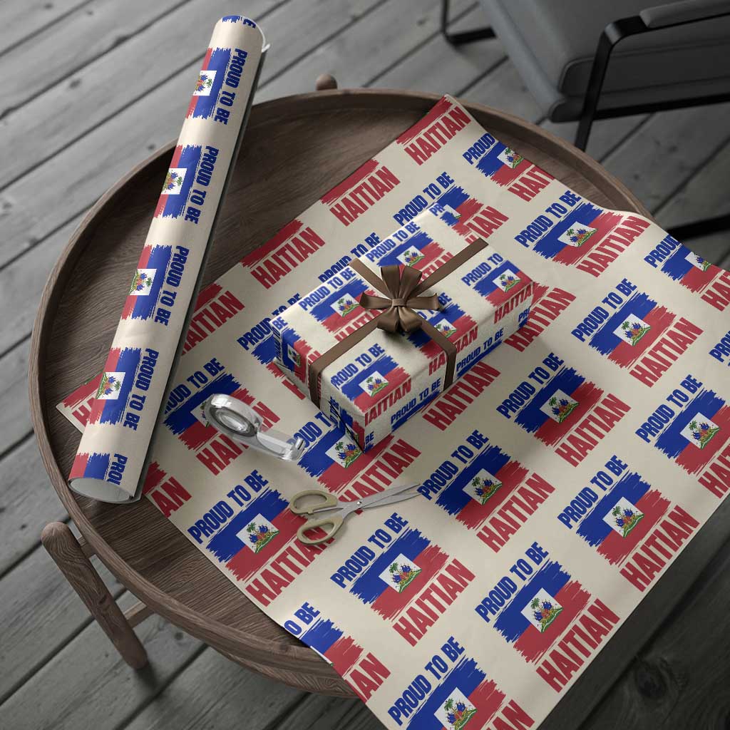 Proud To Be Haitian Wrapping Paper Roll Haiti Flag Heritage Pride